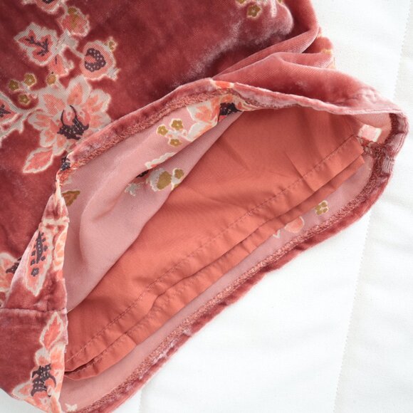 Anthropologie Hutch Velvet Burnout High Waist Wide Leg Floral Pants | M - Picture 7 of 11